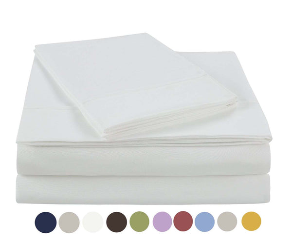 Fashions Beauty In Basic Solid Color Sheet set, Twin , Bright White