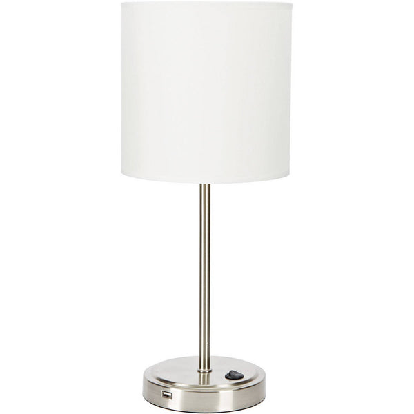 Silver Grab and Go Stick Lamp with USB Port